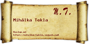 Mihálka Tekla névjegykártya